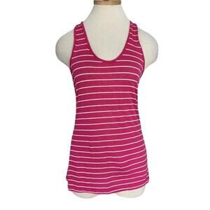 Splendid Racerback Tank Top Pink White Stripe Medium Tunic